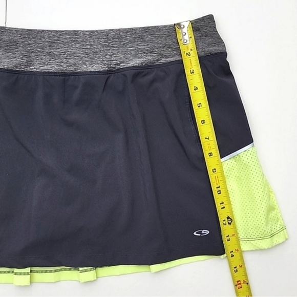 Champion G9 Duo Dry Max Black Grey Lime Athletic Skirt Skort Pleats Stretch XL - Picture 13 of 14